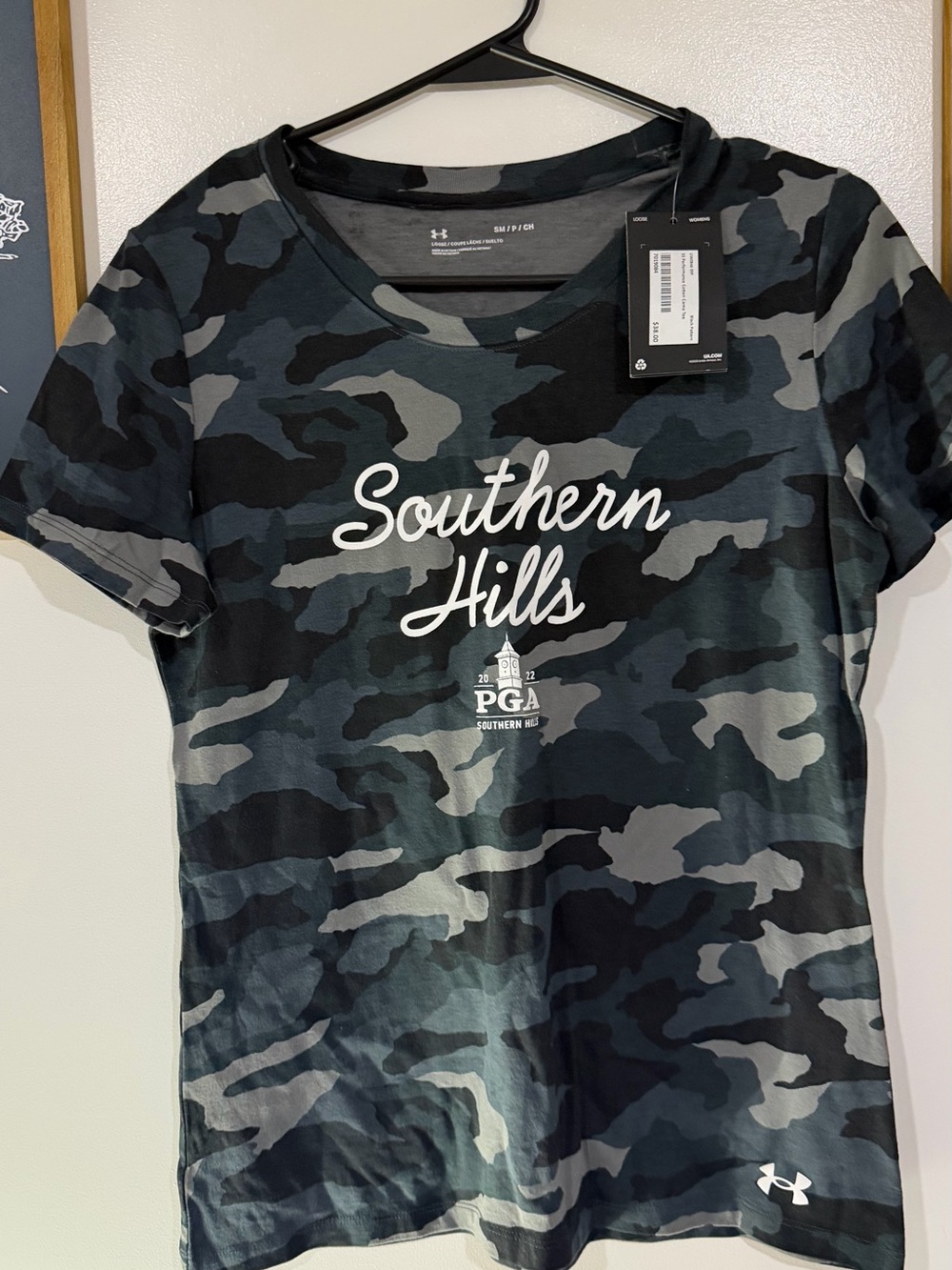 Under Armour Womens Southern Hills Camo T-Shirt - Black/Grey